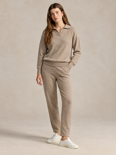 Women's Knitted Polo and Harem Pants Set