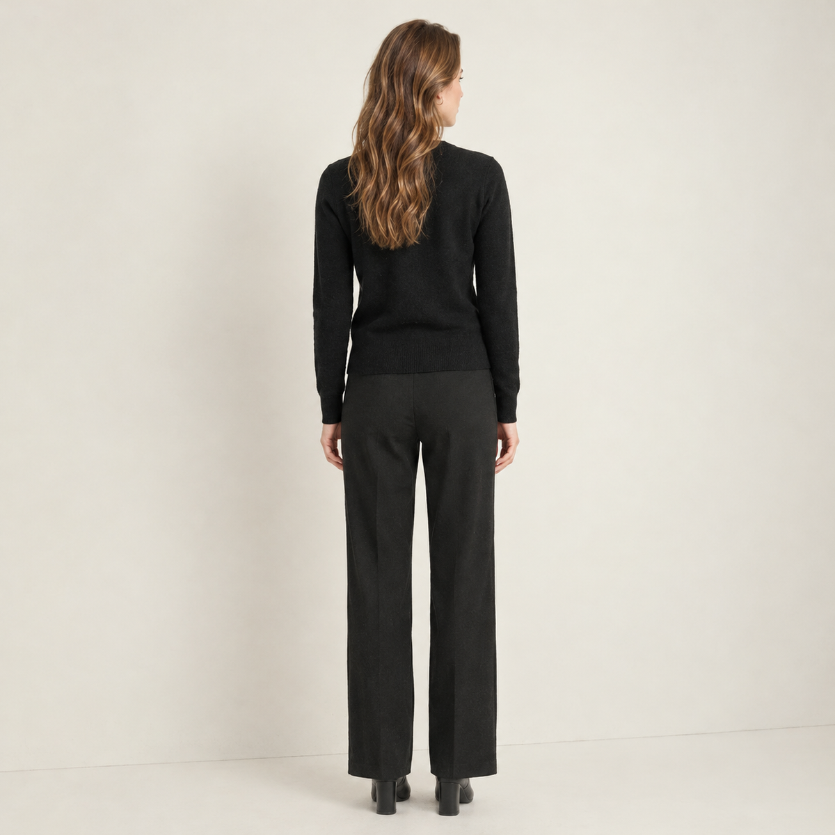 Jersey de Cashmere Mujer con Cuello Pico