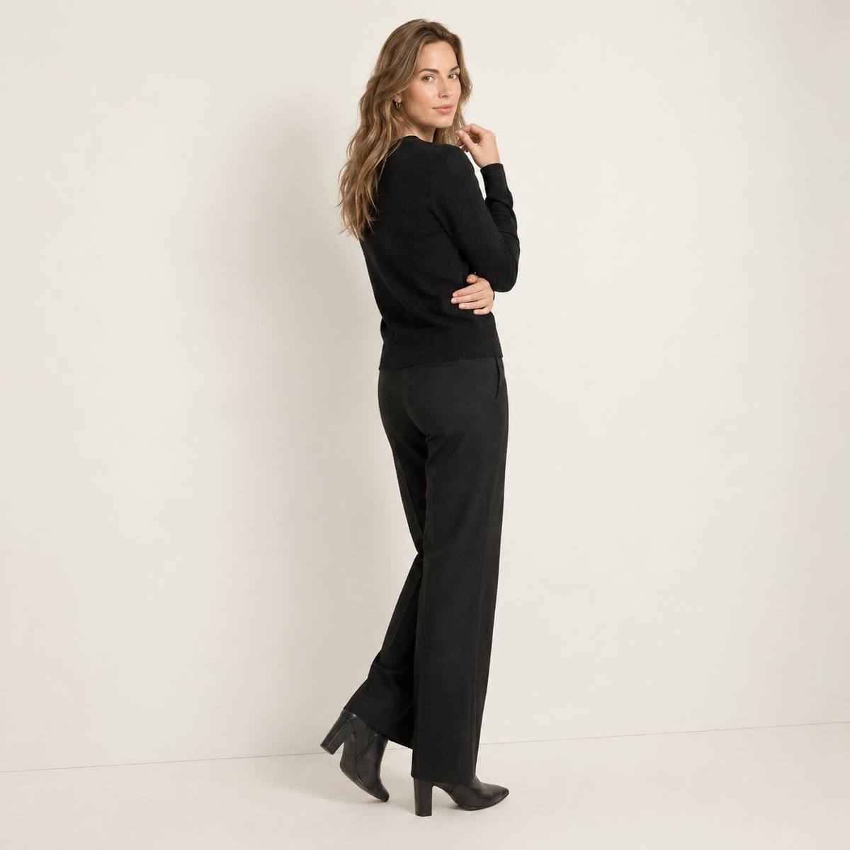 Jersey de Cashmere Mujer con Cuello Pico