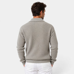 Jersey Cremallera Hombre de Punto Acanalado