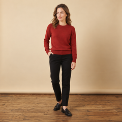 Jersey de Cuello Redondo de Cashmere Puro para Mujer