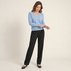 Jersey de Cashmere Mujer con Cuello Pico