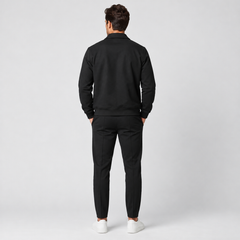 Men's Slim Fit Cotton Jacket and Pants Set - Two-Piece Casual Suit