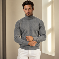 Jersey de Cuello Alto de Merino para Hombre Transpirable
