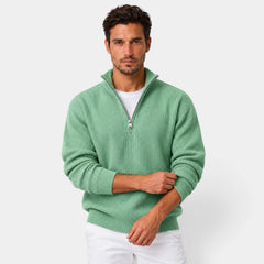 Men's Slim Fit Corduroy Zip-Up Sweater
