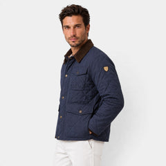Men's Quilted Sport Jacket - High Neck Collar