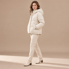 Women's Oversized Hooded Puffer Jacket - Loose Fit Quilted Coat