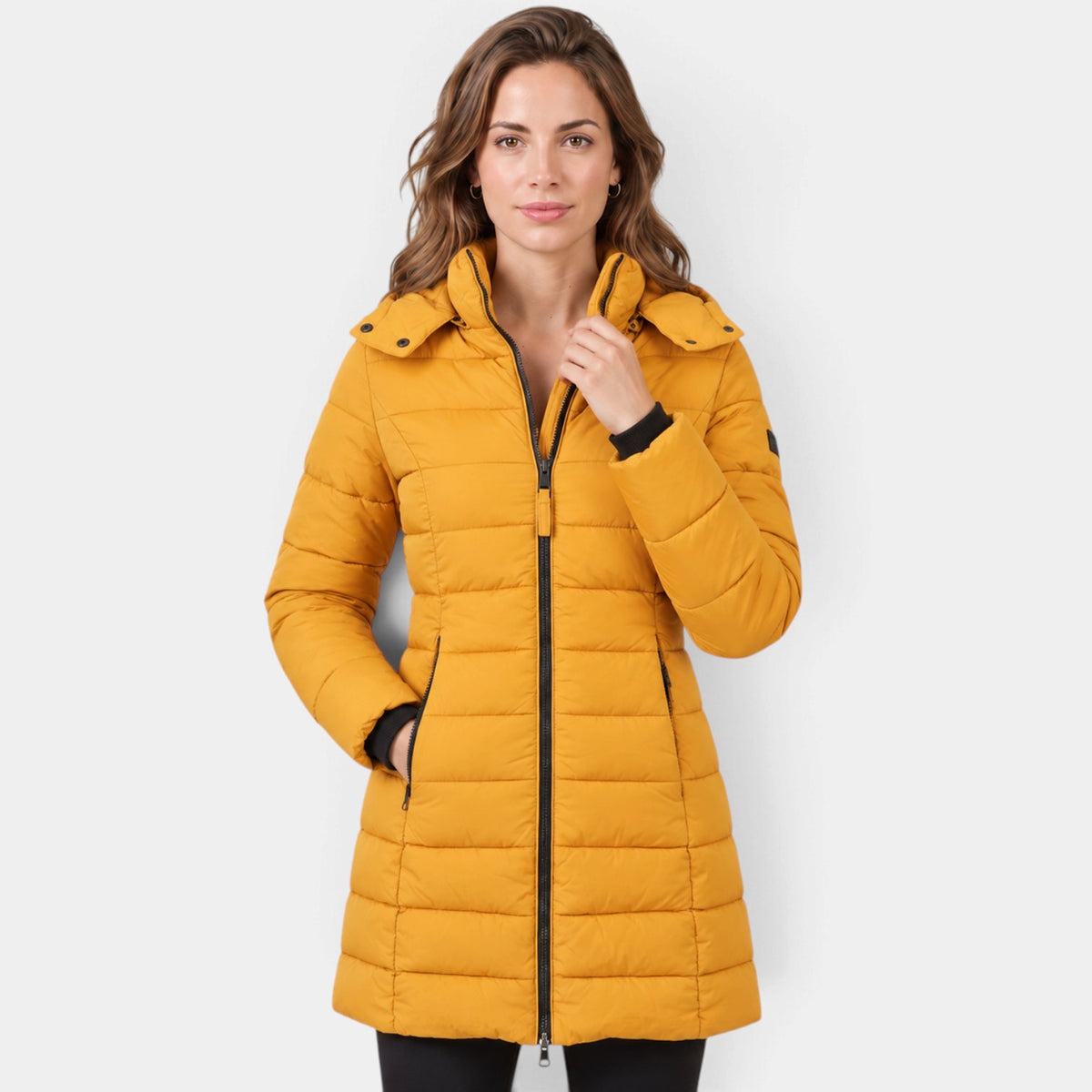 Chaqueta de Invierno Plumón con Capucha para Mujer