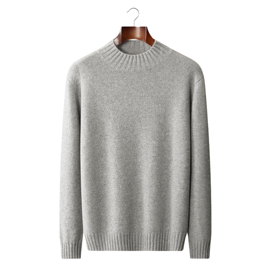 Men's Premium Cashmere Mock Neck Sweater - 100% Cashmere