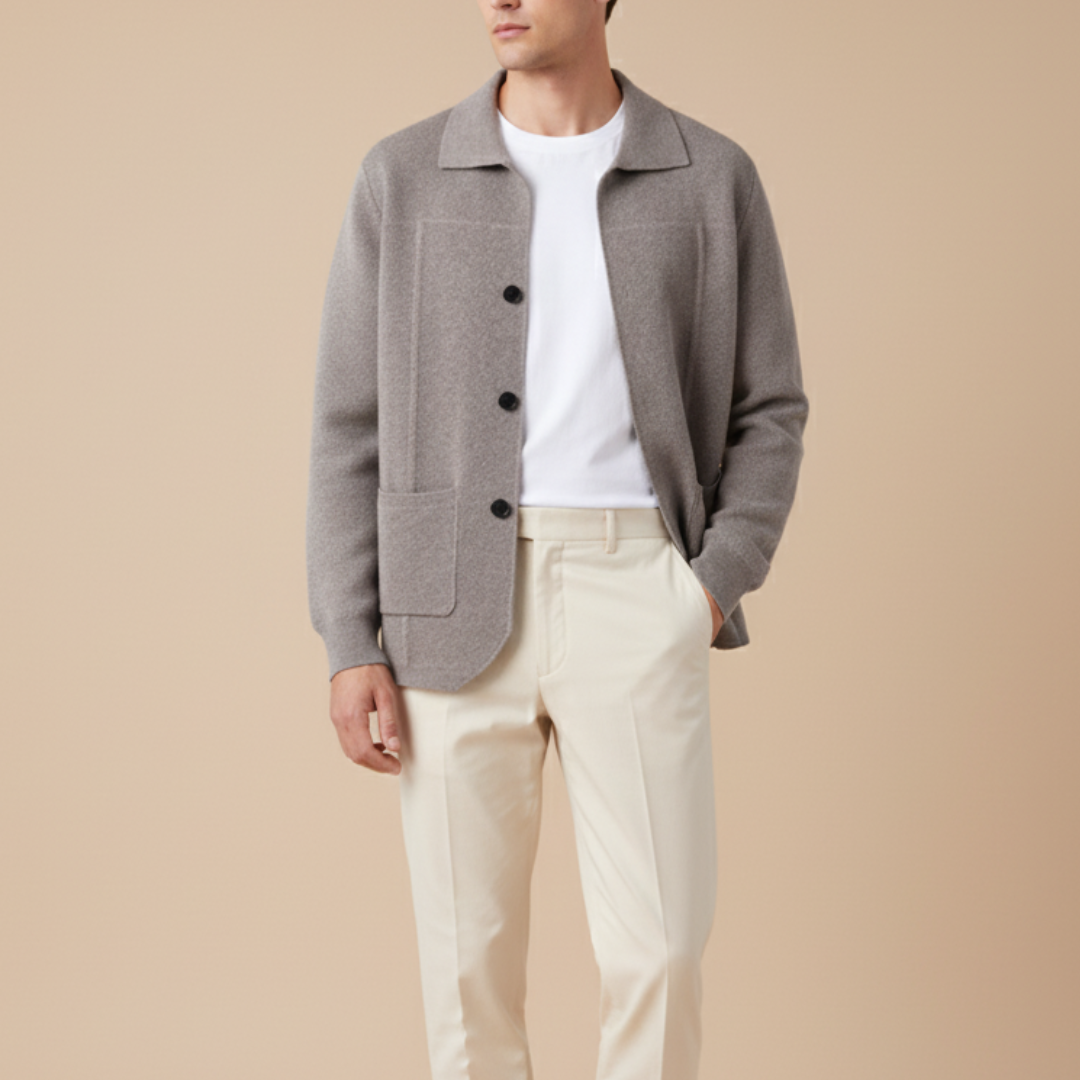 Sobrecamisa Hombre Premium 100% Cashmere – Overshirt con Botones