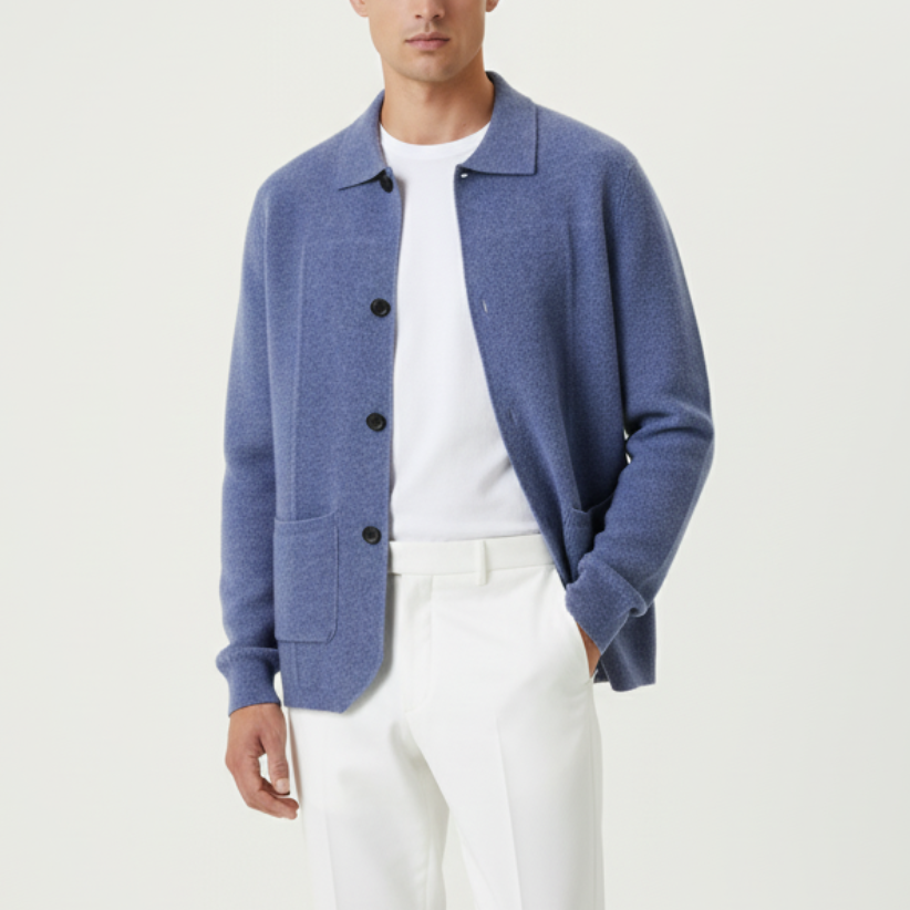Sobrecamisa Hombre Premium 100% Cashmere – Overshirt con Botones