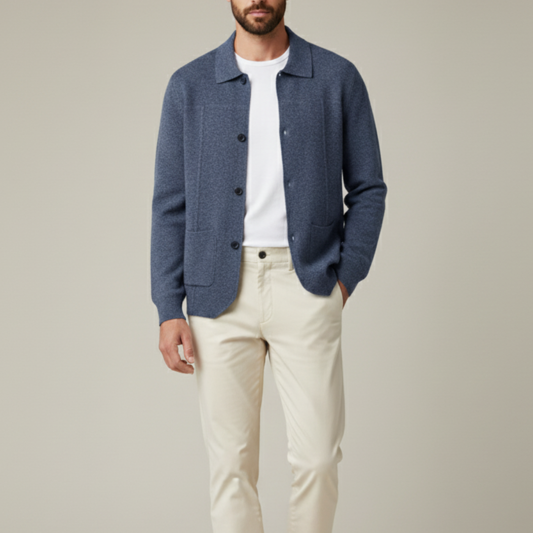 Sobrecamisa Hombre Premium 100% Cashmere – Overshirt con Botones