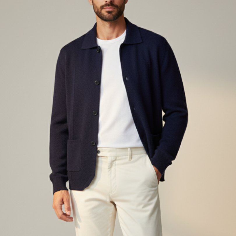 Sobrecamisa Hombre Premium 100% Cashmere – Overshirt con Botones