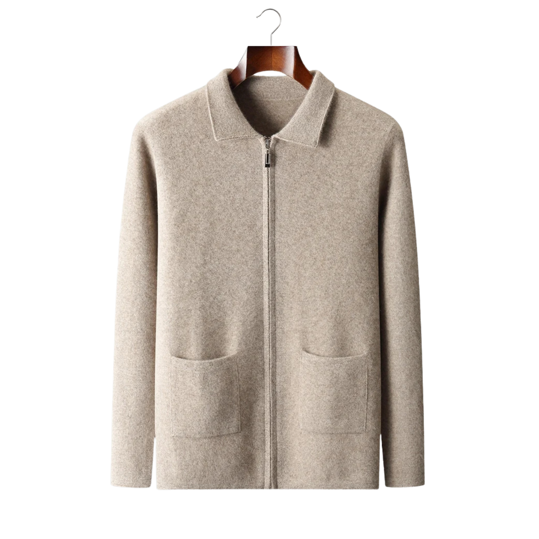 Men's Premium 100% Cashmere Cardigan – Zip Jacket