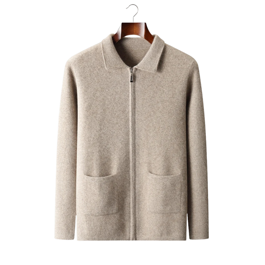 Men's Premium 100% Cashmere Cardigan – Zip Jacket