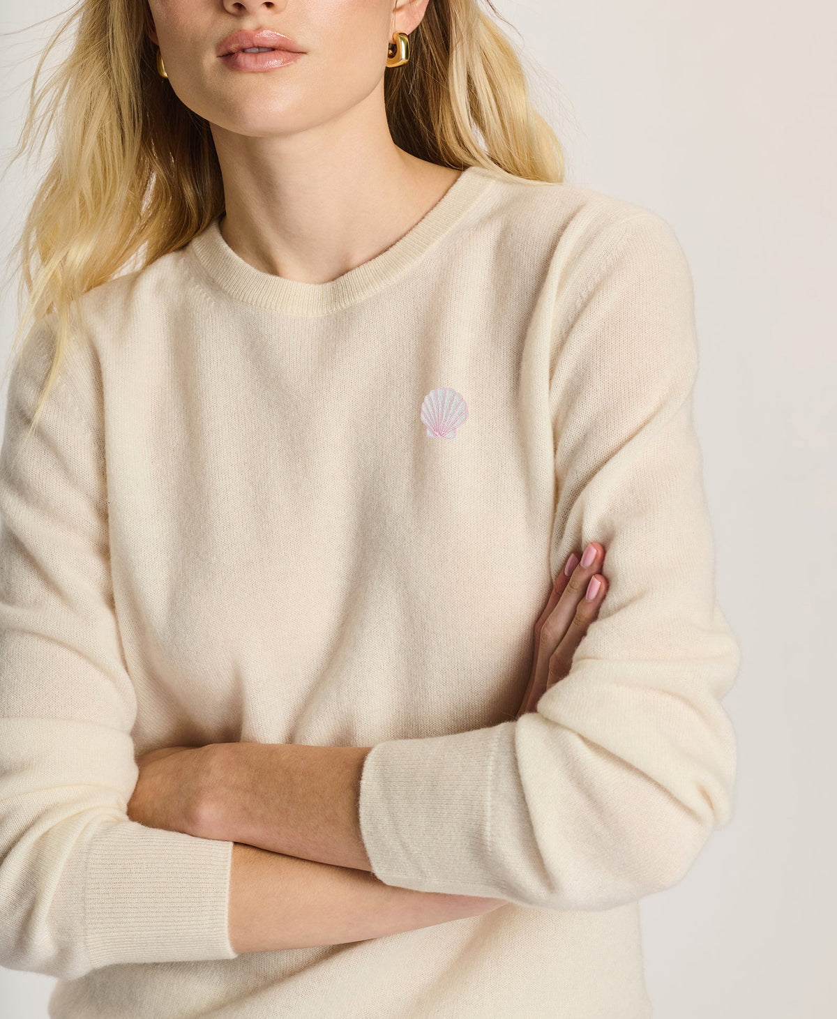 Jersey Mujer Premium 100% Cashmere – Cuello Redondo con Bordado
