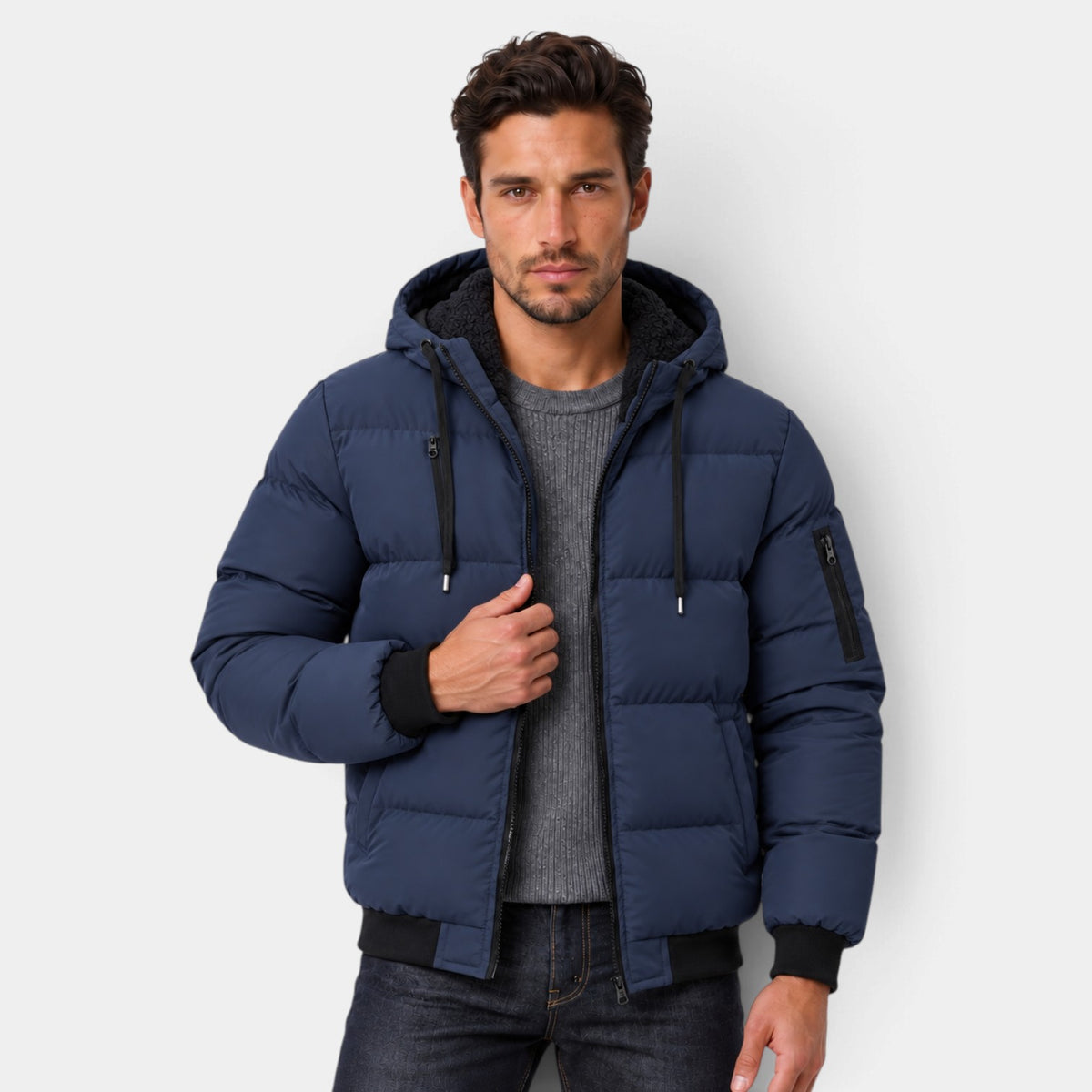 Chaqueta Acolchada con Capucha para Hombre Estilo Puffer