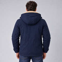 Chaqueta Hombre Impermeable con Capucha y Forro Polar