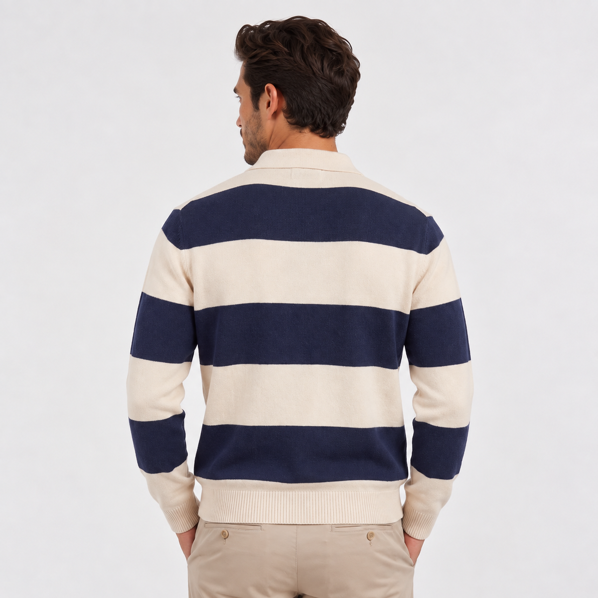 Jersey Polo Hombre Punto Rayas Clásico