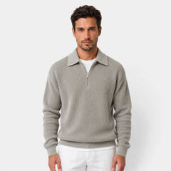 Jersey Cremallera Hombre de Punto Acanalado