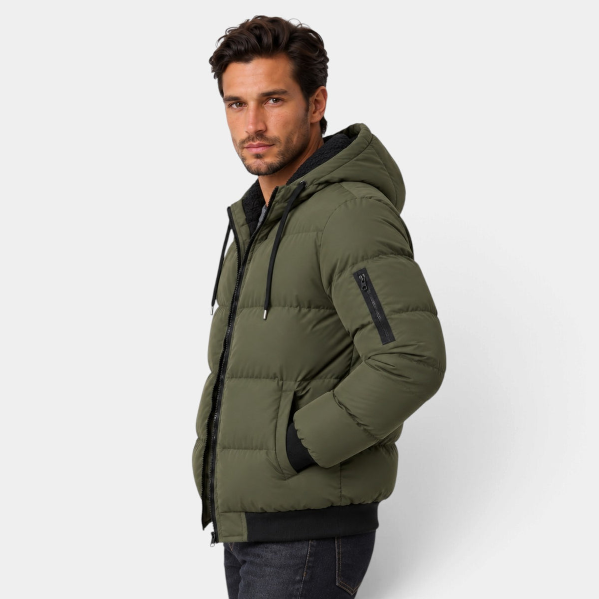 Chaqueta Acolchada con Capucha para Hombre Estilo Puffer