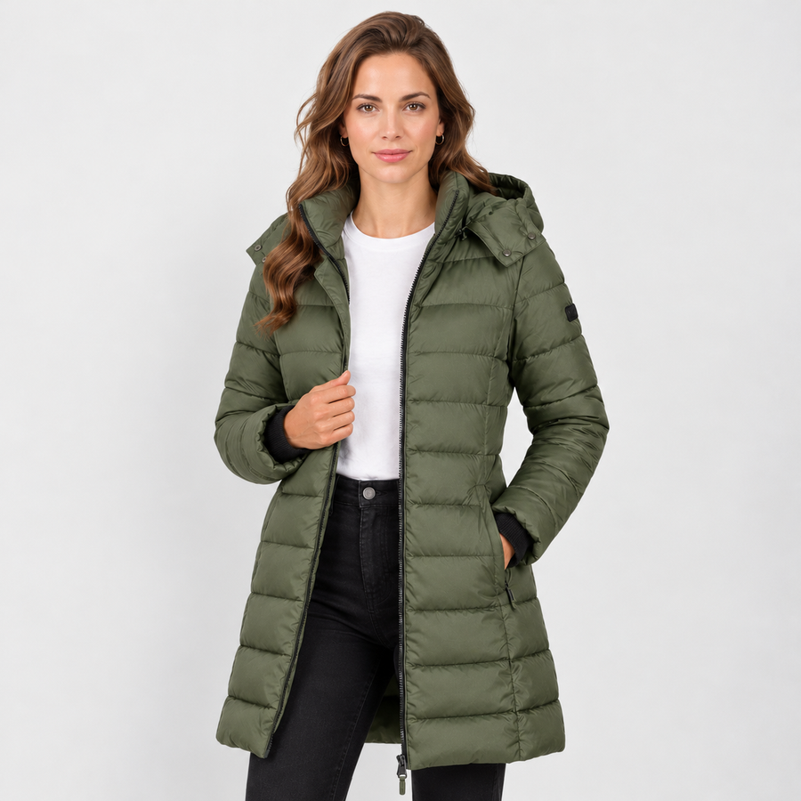Chaqueta Acolchada con Capucha para Mujer, Abrigo de Invierno