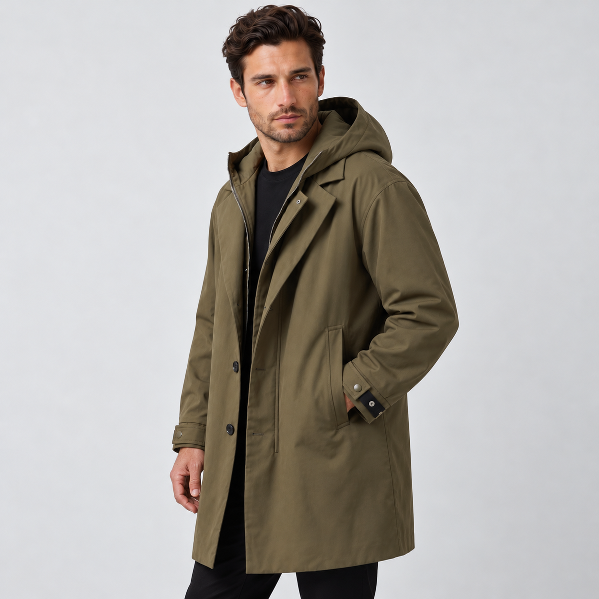 Chaqueta Impermeable Hombre Ligera con Capucha