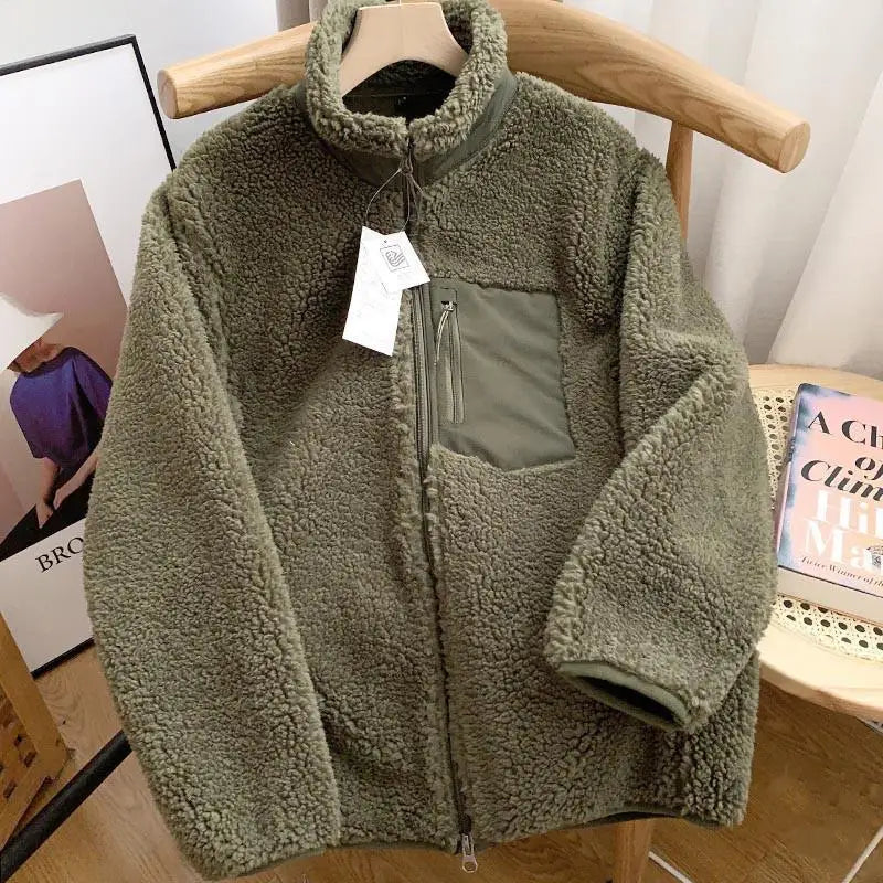 Chaqueta Polar Mujer con Cremallera Completa y Cuello Alto
