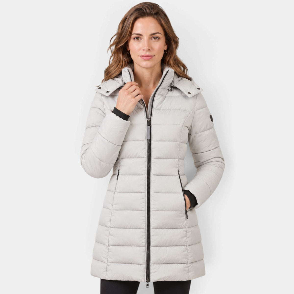 Chaqueta de Invierno Plumón con Capucha para Mujer