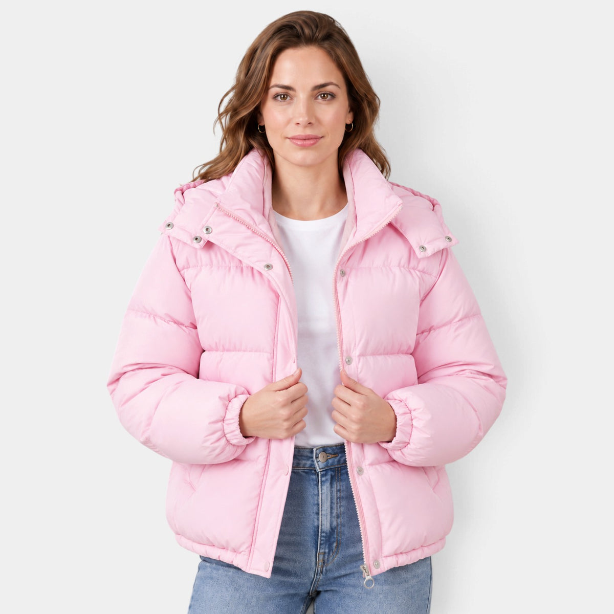 Abrigo Acolchado Oversize de Mujer con Capucha