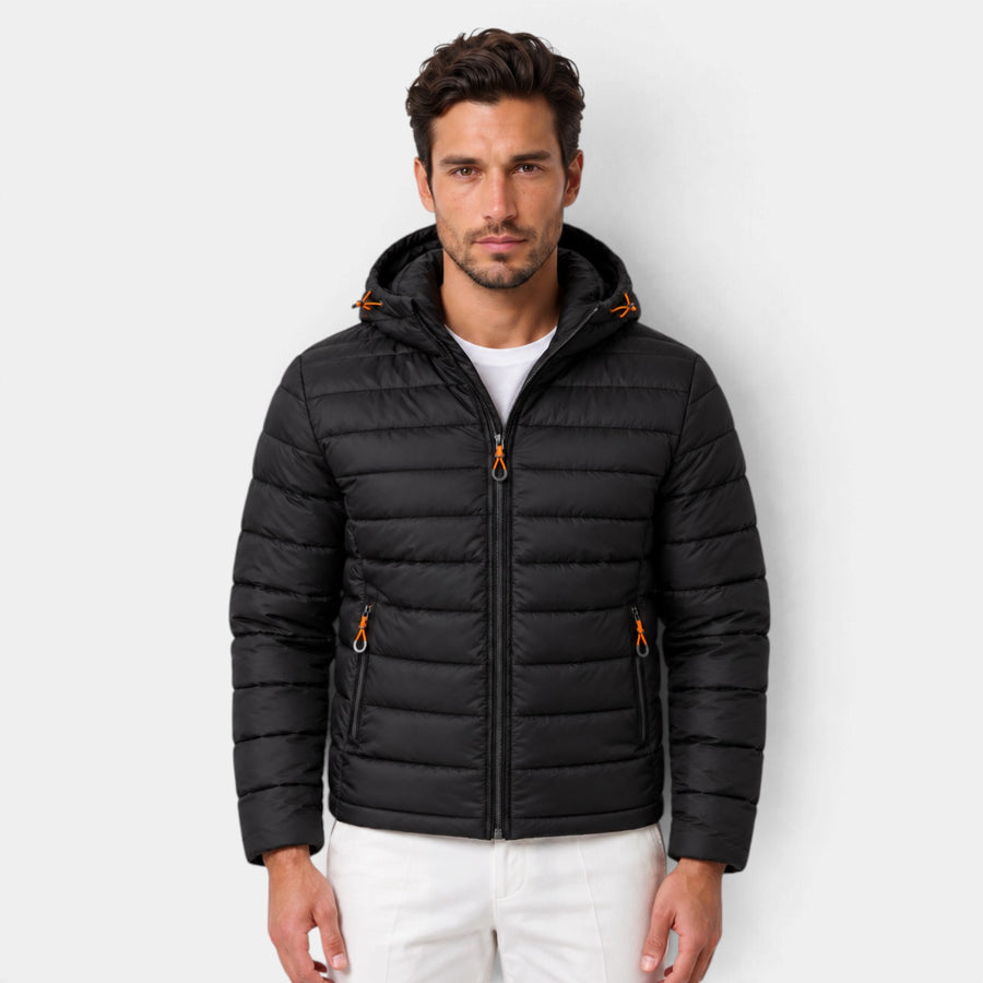 Chaqueta Acolchada con Capucha para Hombre Cremallera Completa