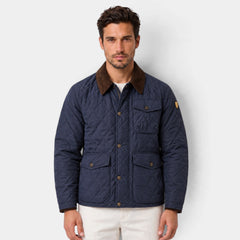 Men's Quilted Sport Jacket - High Neck Collar
