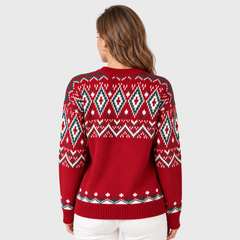Jersey Navideño de Mujer Oversize de Punto Suave para Invierno