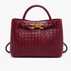 Women's Woven Vegan Leather Tote Bag - Everyday Shoulder Bag