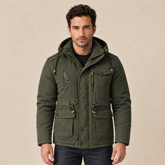Men's Hooded Winter Utility Jacket - Warm Field Coat