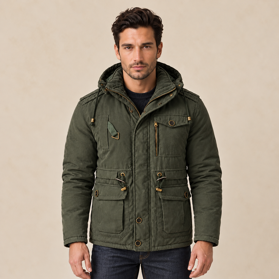 Men's Hooded Winter Utility Jacket - Warm Field Coat