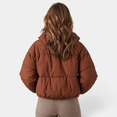 Chaqueta Acolchada Corta con Capucha y Bajo Ajustable