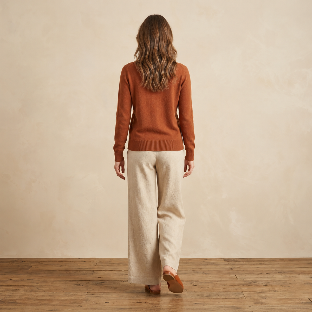 Jersey de Cashmere Mujer con Cuello Pico