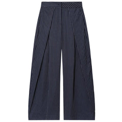 Women's High-Waisted Pleated Wide Leg Pants - Front Darts