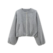 Chaqueta Bomber Mujer Cropped en Fleece