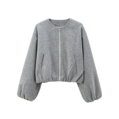 Chaqueta Bomber Mujer Cropped en Fleece