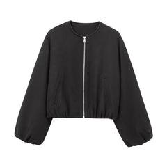 Chaqueta Bomber Mujer Cropped en Fleece