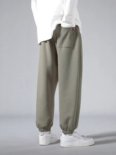 Men's slim-fit knit joggers with spacious pockets