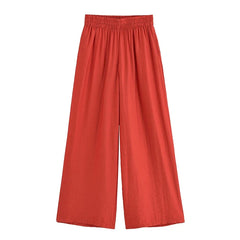 Conjunto Camisa y Pantalón Satinado Mujer de Cintura Alta