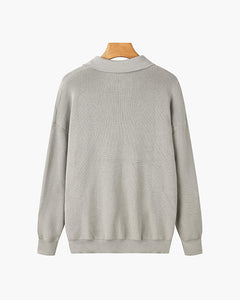 Jersey Cremallera Hombre de Punto Acanalado