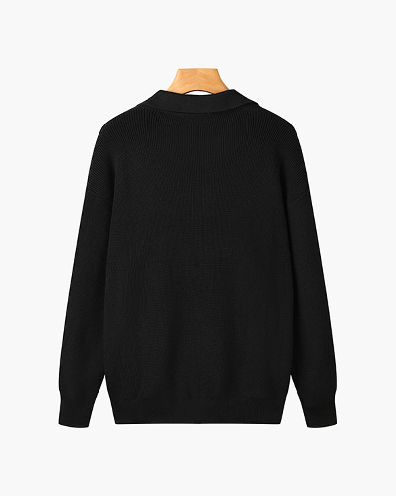 Jersey Cremallera Hombre de Punto Acanalado