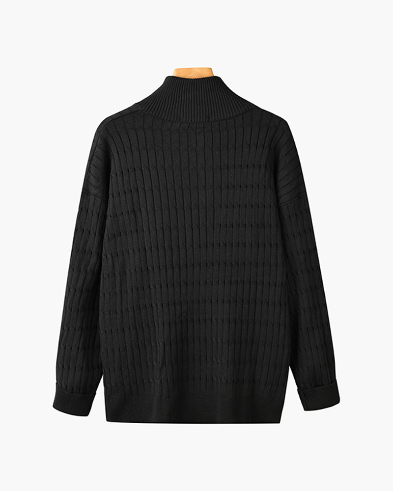 Jersey Media Cremallera Hombre de Punto Trenzado