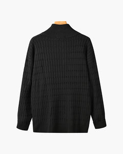 Jersey Media Cremallera Hombre de Punto Trenzado