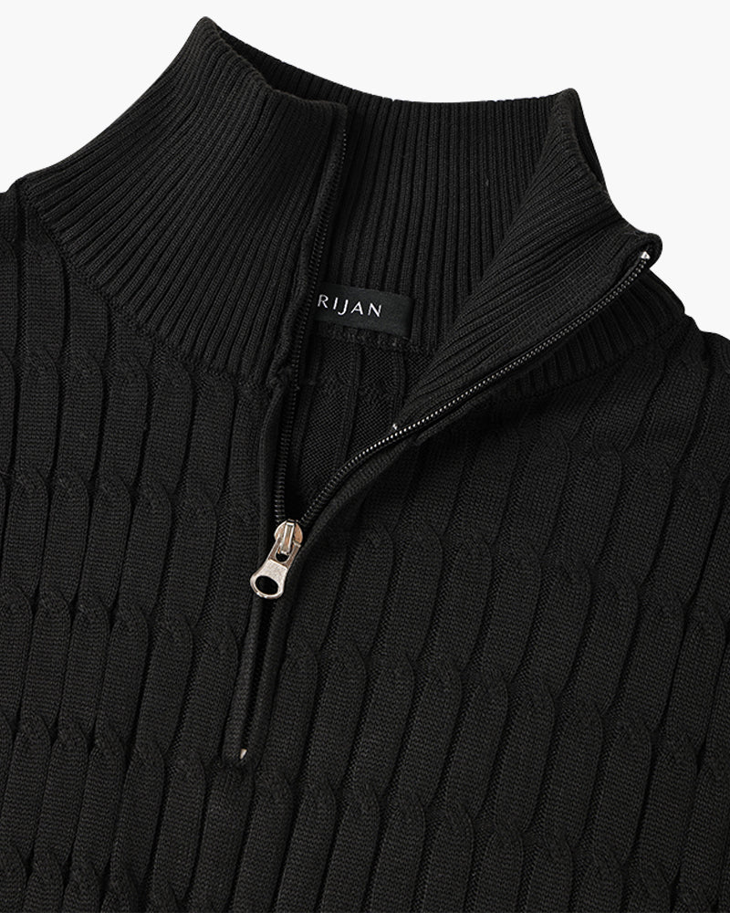 Jersey Media Cremallera Hombre de Punto Trenzado