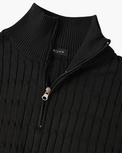 Jersey Media Cremallera Hombre de Punto Trenzado